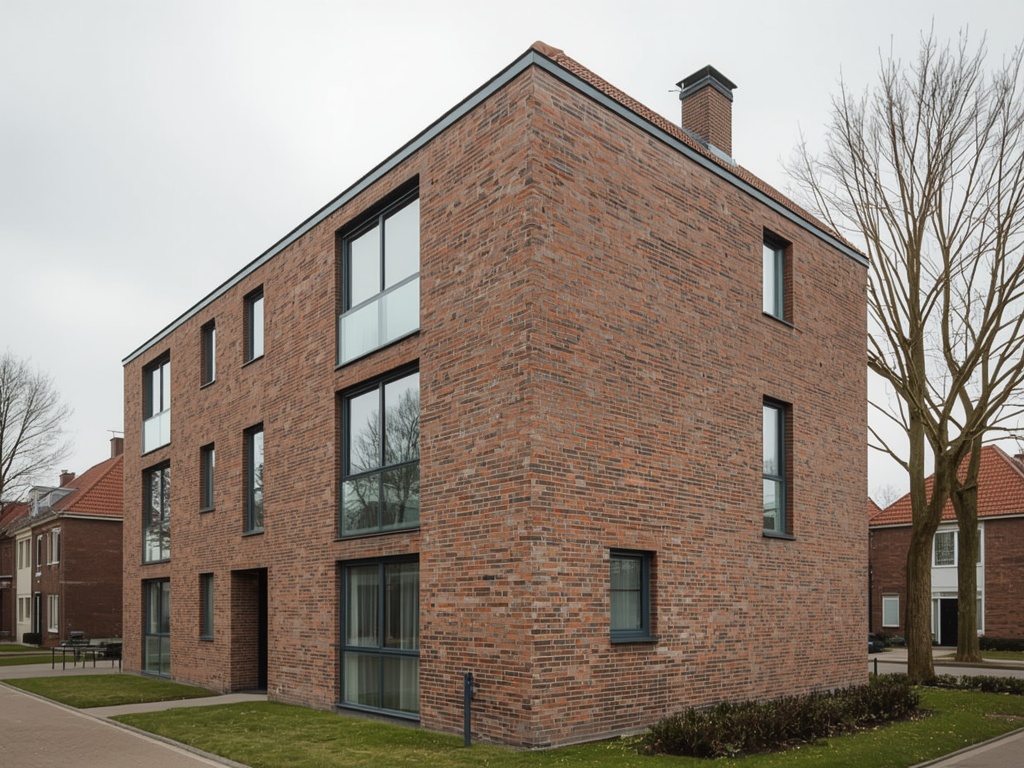 gerenoveerde hoekwoning in Waspik met donkergrijze kunststof kozijnen op jaren-70 gevel